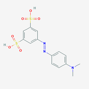 molecular formula C14H15N3O6S2 B039428 5-[[4-(Dimethylamino)phenyl]diazenyl]benzene-1,3-disulfonic acid CAS No. 125183-57-5