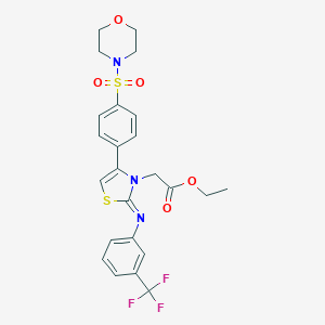 Ethyl 2-(4-[4-(morpholinosulfonyl)phenyl]-2-{[3-(trifluoromethyl)phenyl]imino}-1,3-thiazol-3-yl)acetate
