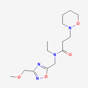 N-ethyl-N-{[3-(methoxymethyl)-1,2,4-oxadiazol-5-yl]methyl}-3-(1,2-oxazinan-2-yl)propanamide