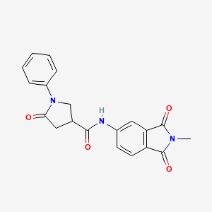 molecular formula C20H17N3O4 B3942819 N-(2-methyl-1,3-dioxo-2,3-dihydro-1H-isoindol-5-yl)-5-oxo-1-phenylpyrrolidine-3-carboxamide 