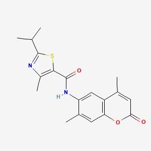 molecular formula C19H20N2O3S B3942836 N-(4,7-dimethyl-2-oxo-2H-chromen-6-yl)-2-isopropyl-4-methyl-1,3-thiazole-5-carboxamide 