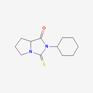 molecular formula C12H18N2OS B3942847 2-cyclohexyl-3-thioxohexahydro-1H-pyrrolo[1,2-c]imidazol-1-one 