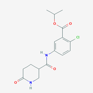 molecular formula C16H19ClN2O4 B3942852 isopropyl 2-chloro-5-{[(6-oxopiperidin-3-yl)carbonyl]amino}benzoate 