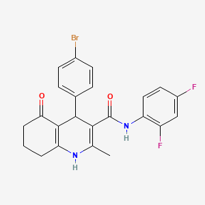 molecular formula C23H19BrF2N2O2 B3942856 4-(4-bromophenyl)-N-(2,4-difluorophenyl)-2-methyl-5-oxo-1,4,5,6,7,8-hexahydro-3-quinolinecarboxamide 