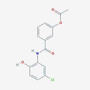 molecular formula C15H12ClNO4 B3942873 3-{[(5-chloro-2-hydroxyphenyl)amino]carbonyl}phenyl acetate 