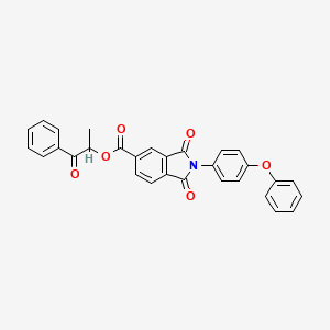 1-oxo-1-phenylpropan-2-yl 1,3-dioxo-2-(4-phenoxyphenyl)-2,3-dihydro-1H-isoindole-5-carboxylate