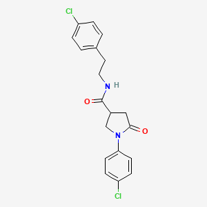 molecular formula C19H18Cl2N2O2 B3942910 1-(4-chlorophenyl)-N-[2-(4-chlorophenyl)ethyl]-5-oxopyrrolidine-3-carboxamide 