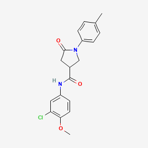 molecular formula C19H19ClN2O3 B3942931 N-(3-chloro-4-methoxyphenyl)-1-(4-methylphenyl)-5-oxopyrrolidine-3-carboxamide 