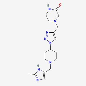 molecular formula C17H26N8O B3942961 4-[[1-[1-[(2-methyl-1H-imidazol-5-yl)methyl]piperidin-4-yl]triazol-4-yl]methyl]piperazin-2-one 