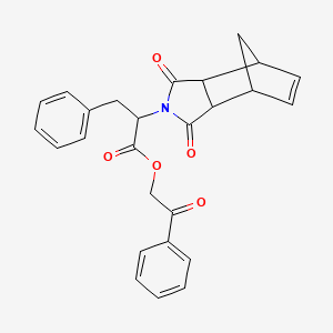 molecular formula C26H23NO5 B3942977 2-oxo-2-phenylethyl 2-(3,5-dioxo-4-azatricyclo[5.2.1.0~2,6~]dec-8-en-4-yl)-3-phenylpropanoate 