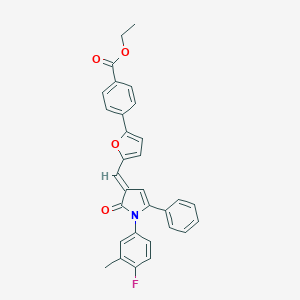 ethyl 4-(5-{[1-(4-fluoro-3-methylphenyl)-2-oxo-5-phenyl-1,2-dihydro-3H-pyrrol-3-ylidene]methyl}-2-furyl)benzoate