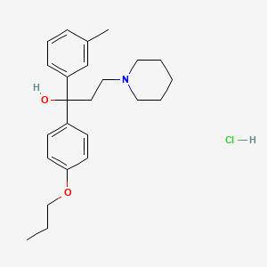 molecular formula C24H34ClNO2 B3943010 1-(3-Methylphenyl)-3-piperidin-1-yl-1-(4-propoxyphenyl)propan-1-ol;hydrochloride 