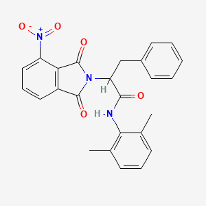 molecular formula C25H21N3O5 B3943041 N-(2,6-dimethylphenyl)-2-(4-nitro-1,3-dioxo-1,3-dihydro-2H-isoindol-2-yl)-3-phenylpropanamide CAS No. 6529-27-7