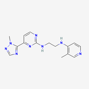 molecular formula C15H18N8 B3943057 N-(3-methylpyridin-4-yl)-N'-[4-(2-methyl-1,2,4-triazol-3-yl)pyrimidin-2-yl]ethane-1,2-diamine 