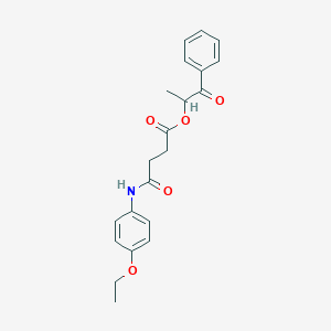 molecular formula C21H23NO5 B3943067 1-OXO-1-PHENYLPROPAN-2-YL 3-[(4-ETHOXYPHENYL)CARBAMOYL]PROPANOATE 