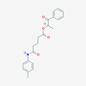 (1-oxo-1-phenylpropan-2-yl) 5-(4-methylanilino)-5-oxopentanoate