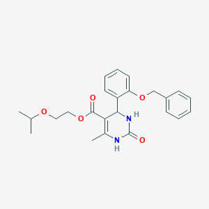 molecular formula C24H28N2O5 B394308 2-Isopropoxyethyl 4-[2-(benzyloxy)phenyl]-6-methyl-2-oxo-1,2,3,4-tetrahydro-5-pyrimidinecarboxylate 