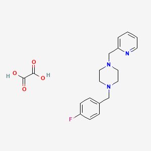 molecular formula C19H22FN3O4 B3943094 1-[(4-Fluorophenyl)methyl]-4-(pyridin-2-ylmethyl)piperazine;oxalic acid 