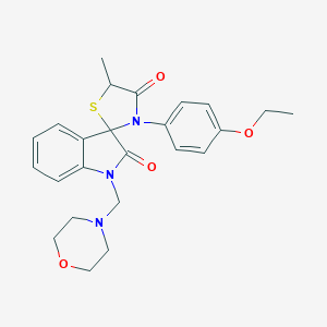 molecular formula C24H27N3O4S B394311 3'-(4-ethoxyphenyl)-5'-methyl-1-(4-morpholinylmethyl)-1,3-dihydrospiro(2H-indole-3,2'-[1,3]-thiazolidine)-2,4'-dione 