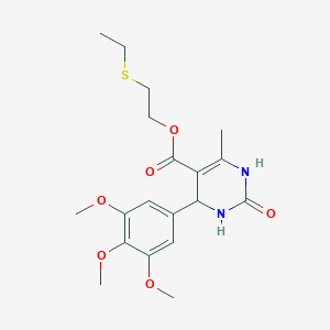 molecular formula C19H26N2O6S B394312 2-(Ethylsulfanyl)ethyl 6-methyl-2-oxo-4-(3,4,5-trimethoxyphenyl)-1,2,3,4-tetrahydro-5-pyrimidinecarboxylate 