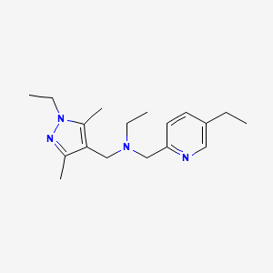 N-[(1-ethyl-3,5-dimethyl-1H-pyrazol-4-yl)methyl]-N-[(5-ethylpyridin-2-yl)methyl]ethanamine