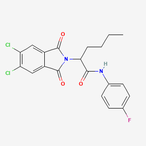 molecular formula C20H17Cl2FN2O3 B3943138 2-(5,6-DICHLORO-1,3-DIOXO-2,3-DIHYDRO-1H-ISOINDOL-2-YL)-N-(4-FLUOROPHENYL)HEXANAMIDE 