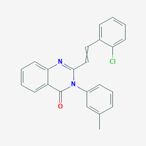 molecular formula C23H17ClN2O B3943145 2-[2-(2-Chlorophenyl)ethenyl]-3-(3-methylphenyl)quinazolin-4-one 