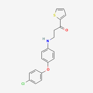 molecular formula C19H16ClNO2S B3943154 3-{[4-(4-Chlorophenoxy)phenyl]amino}-1-(thiophen-2-yl)propan-1-one 