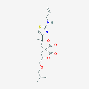 molecular formula C19H26N2O5S B3943169 3-[2-(allylamino)-1,3-thiazol-4-yl]-8-(isobutoxymethyl)-3-methyl-2,7-dioxaspiro[4.4]nonane-1,6-dione 