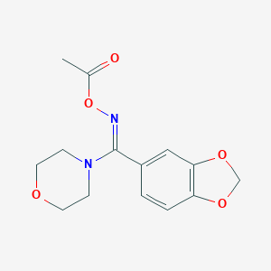 molecular formula C14H16N2O5 B394317 4-[[(Acetyloxy)imino](1,3-benzodioxol-5-yl)methyl]morpholine 