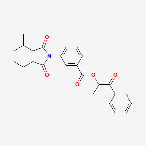 molecular formula C25H23NO5 B3943192 (1-oxo-1-phenylpropan-2-yl) 3-(4-methyl-1,3-dioxo-3a,4,7,7a-tetrahydroisoindol-2-yl)benzoate 