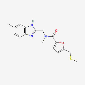 N-methyl-N-[(5-methyl-1H-benzimidazol-2-yl)methyl]-5-[(methylthio)methyl]-2-furamide