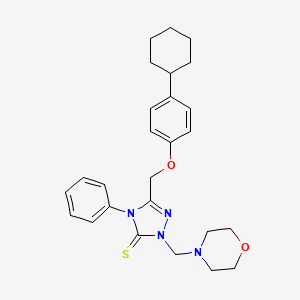 5-[(4-cyclohexylphenoxy)methyl]-2-(morpholin-4-ylmethyl)-4-phenyl-2,4-dihydro-3H-1,2,4-triazole-3-thione