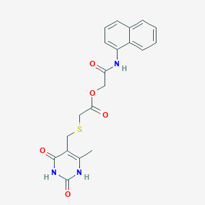 molecular formula C20H19N3O5S B3943236 [2-(naphthalen-1-ylamino)-2-oxoethyl] 2-[(6-methyl-2,4-dioxo-1H-pyrimidin-5-yl)methylsulfanyl]acetate 