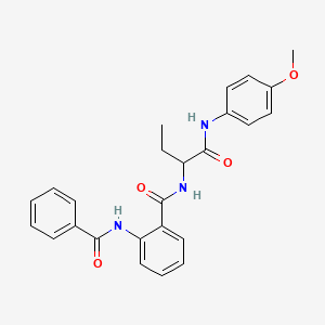 molecular formula C25H25N3O4 B3943249 N-[2-({1-[(4-methoxyphenyl)carbamoyl]propyl}carbamoyl)phenyl]benzamide CAS No. 384344-82-5