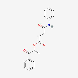 molecular formula C19H19NO4 B3943250 1-methyl-2-oxo-2-phenylethyl 4-anilino-4-oxobutanoate 