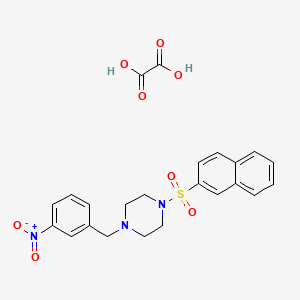 1-Naphthalen-2-ylsulfonyl-4-[(3-nitrophenyl)methyl]piperazine;oxalic acid