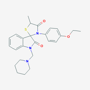 molecular formula C25H29N3O3S B394327 3'-(4-ethoxyphenyl)-5'-methyl-1-(4-piperdinylmethyl)-1,3-dihydrospiro(2H-indole-3,2'-[1,3]-thiazolidine)-2,4'-dione 