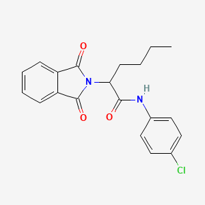 molecular formula C20H19ClN2O3 B3943275 N-(4-chlorophenyl)-2-(1,3-dioxo-1,3-dihydro-2H-isoindol-2-yl)hexanamide 