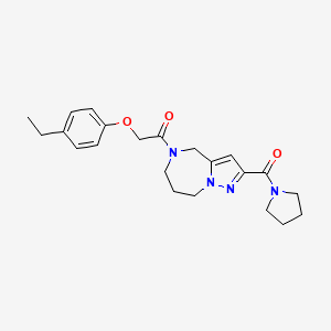 molecular formula C22H28N4O3 B3943283 5-[(4-ethylphenoxy)acetyl]-2-(pyrrolidin-1-ylcarbonyl)-5,6,7,8-tetrahydro-4H-pyrazolo[1,5-a][1,4]diazepine 