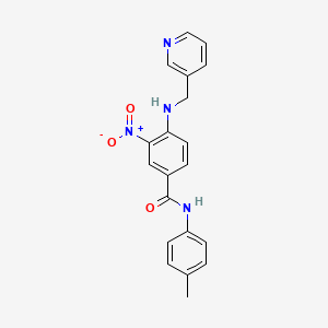 molecular formula C20H18N4O3 B3943293 N-(4-methylphenyl)-3-nitro-4-(pyridin-3-ylmethylamino)benzamide 