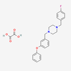 1-[(4-Fluorophenyl)methyl]-4-[(3-phenoxyphenyl)methyl]piperazine;oxalic acid