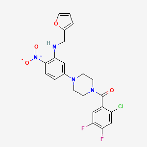 5-[4-(2-CHLORO-4,5-DIFLUOROBENZOYL)PIPERAZIN-1-YL]-N-[(FURAN-2-YL)METHYL]-2-NITROANILINE