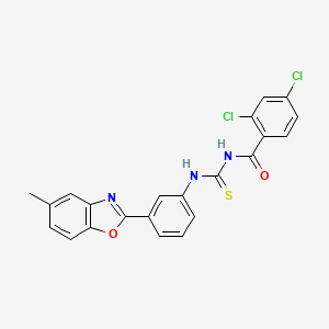 2,4-dichloro-N-{[3-(5-methyl-1,3-benzoxazol-2-yl)phenyl]carbamothioyl}benzamide