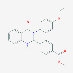molecular formula C24H22N2O4 B394335 Methyl 4-[3-(4-ethoxyphenyl)-4-oxo-1,2,3,4-tetrahydro-2-quinazolinyl]benzoate 