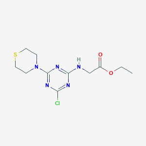 Ethyl {[4-chloro-6-(4-thiomorpholinyl)-1,3,5-triazin-2-yl]amino}acetate