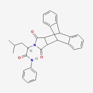 molecular formula C30H28N2O3 B3943363 2-(16,18-dioxo-17-azapentacyclo[6.6.5.0~2,7~.0~9,14~.0~15,19~]nonadeca-2,4,6,9,11,13-hexaen-17-yl)-4-methyl-N-phenylpentanamide (non-preferred name) 