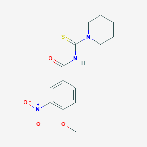 4-methoxy-3-nitro-N-(1-piperidinylcarbonothioyl)benzamide