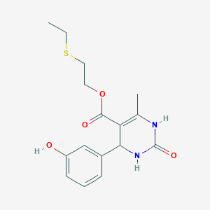 molecular formula C16H20N2O4S B394338 2-(Ethylsulfanyl)ethyl 4-(3-hydroxyphenyl)-6-methyl-2-oxo-1,2,3,4-tetrahydro-5-pyrimidinecarboxylate 