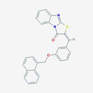 molecular formula C27H18N2O2S B394339 2-[3-(1-naphthylmethoxy)benzylidene][1,3]thiazolo[3,2-a]benzimidazol-3(2H)-one 
